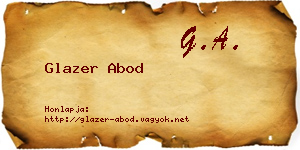 Glazer Abod névjegykártya
